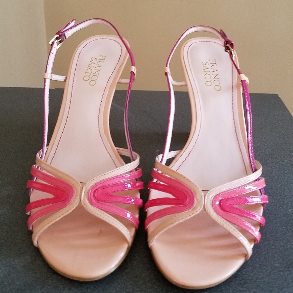 Multi Pink Franco Sarto Size 8M Kitten Heels